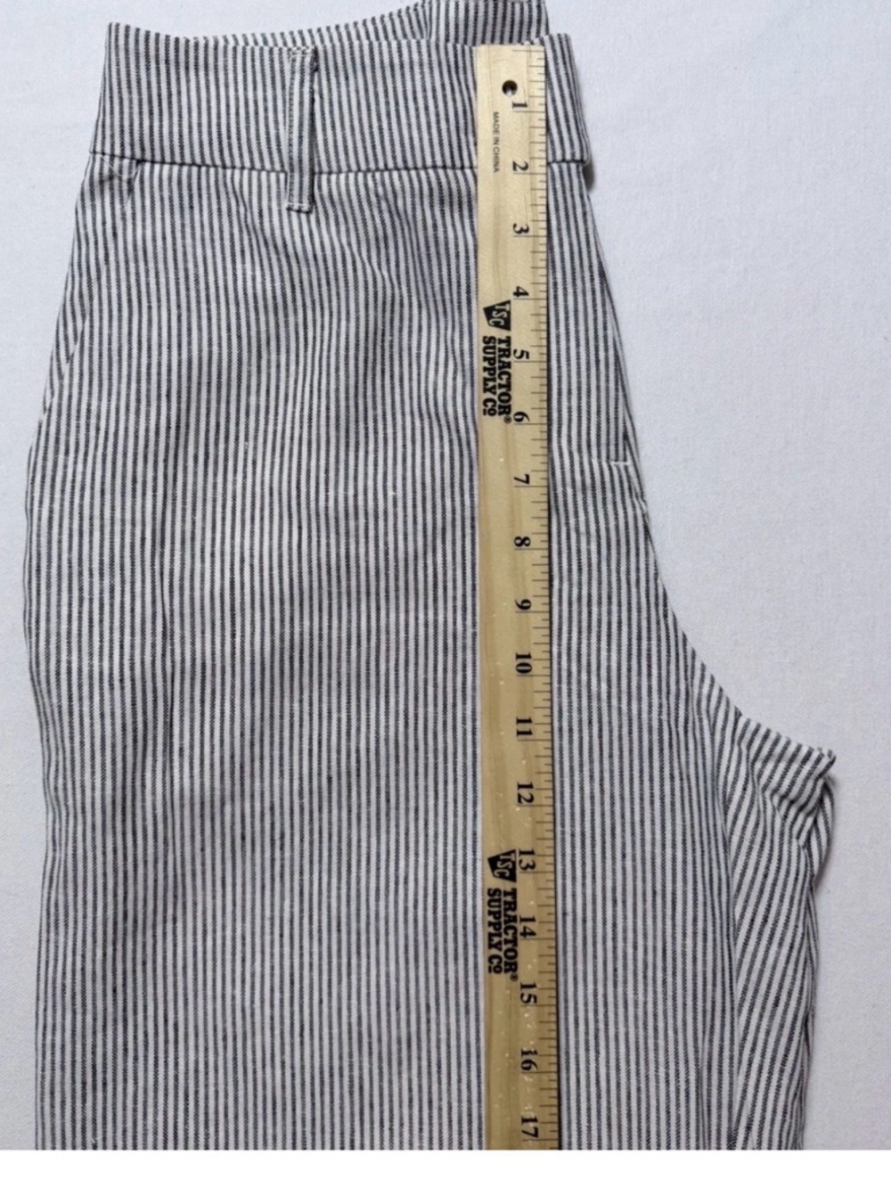 Scoop Linen Blend Wide Leg Pants Size 2 Pinstripe Lightweight Coastal Summer NWT - Picture 8 of 10